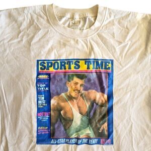Vtg 90's Anchor Sports Time Magazine Funny T-Shirt Sz XL  Novelty Tee Humor